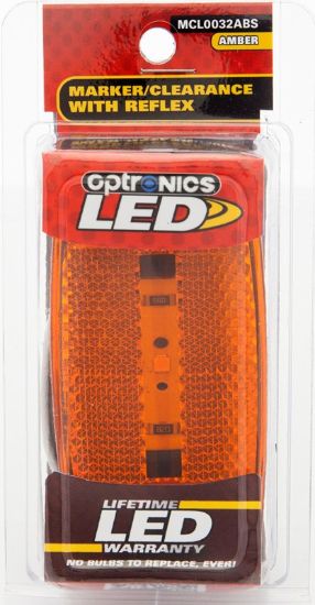 OPTRONICS 1LED M/C LT;OVL;BLK;AMB - MCL0032ABS