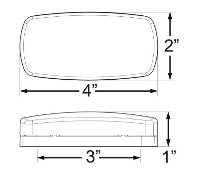 OPTRONICS ONE LED MARK LIGHT;OVAL;BLK BSE;RED - MCL0032RBB
