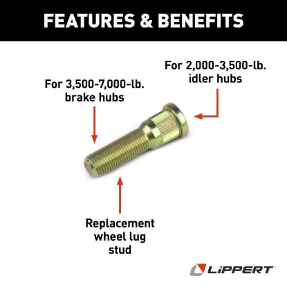 LIPPERT COMP PRESS-IN WHEEL STUD  1/2' - 121803