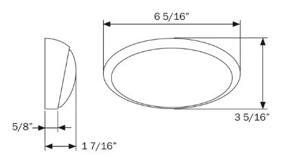 OPTRONICS LED PORCH;OVAL;BLACK:CLEAR - RVPLL11CFS