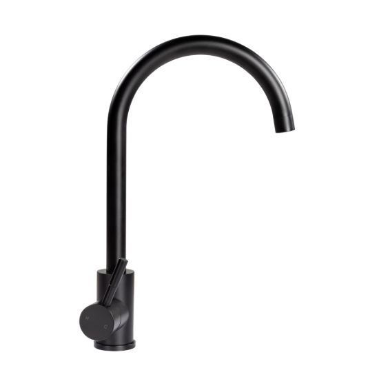 LIPPERT COMP CURVED GOOSENECK FAUCET-BLACK MATTE - 2021090601
