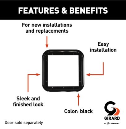 LIPPERT COMP DOOR TRIM RING - BLACK (SMALL DOOR - 2022107546