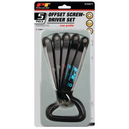 PERFORM TOOL 5 PC. LOW PROFILE SCREWDRIVER SET - W30977