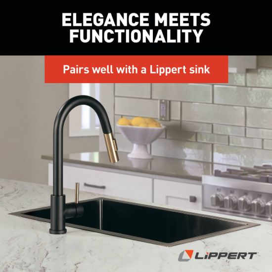 LIPPERT COMP BULLET PULL-DOWN FAUCET - BLACK MAT - 2024000071