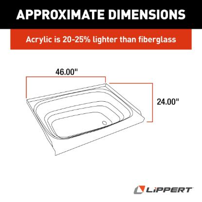LIPPERT COMP WHITE 24X46 RIGHT HAND TU - 209683