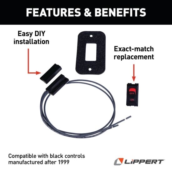 LIPPERT COMP BLACK SWITCH DOOR - 369299