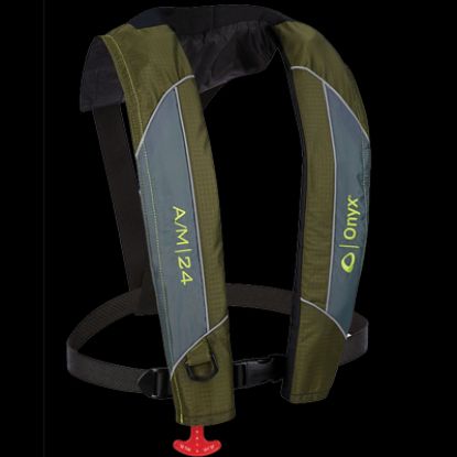 ONYX OUTDOOR A/M-24 AUTO/MNUAL LIFE JACKET GREEN - 1320004418