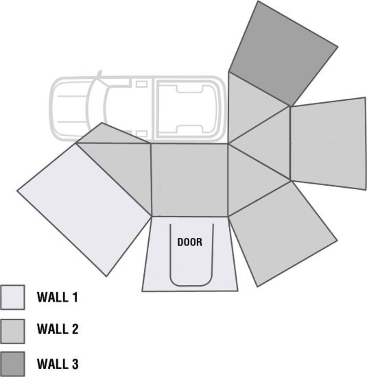 OVERLAND VCL NOMADIC AWNING 270 - SIDE WALL 3 - - 18119909
