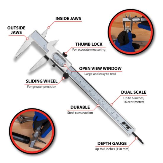 PERFORM TOOL 6 IN. VERNIER CALIPER - W80163