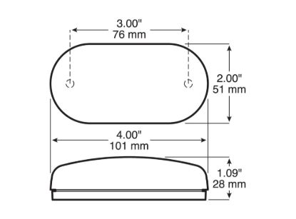 PETERSON MFG LED M/C PC MV OBLG 4.125'X2' - 35RMV