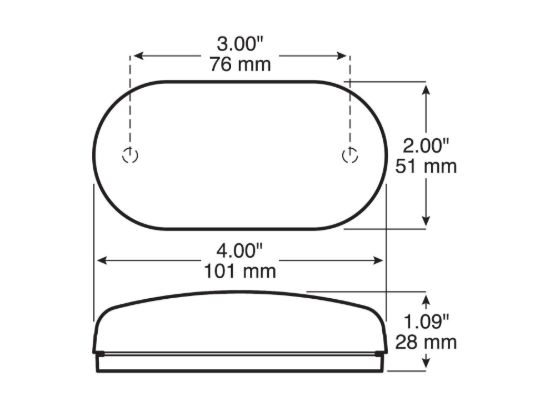 PETERSON MFG LED M/C PC MV OBLG 4.125'X2' - 35RMV
