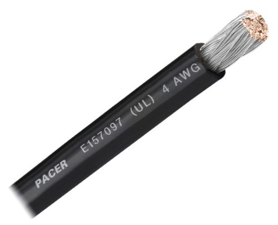 PACER 4 AWG UL BK TC WIRE 50FT RL - WUL4BK50