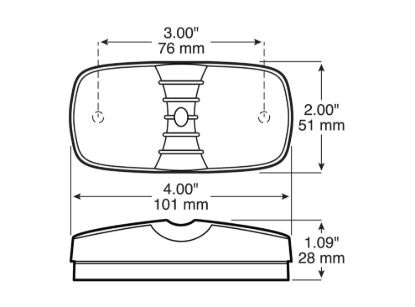 PETERSON MFG LED M/C PC RECT DBL BULLS-EYE 4'X2' - V38R