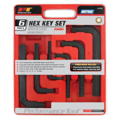 PERFORM TOOL 6 PC JUMBO HEX KEY SET ME - W1938