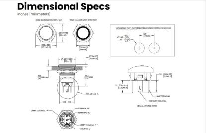 SIERRAMARINE PUSH BUTTON SWITCH  BLUE HALO - AV10120B