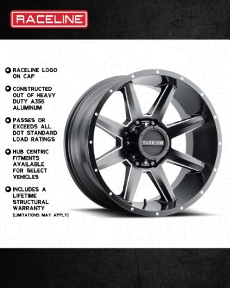 RACELINE STRYKER SATIN BLACK MILLED 20X9 6X1 - 954M290651