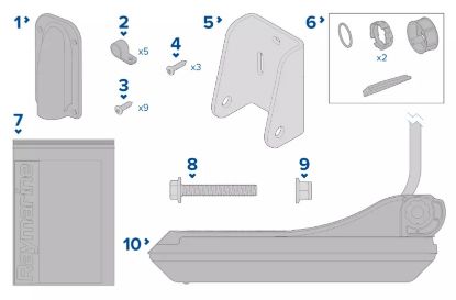 RAYMARINE RVM-100 ALL-IN-ONE TRANSOM 8M - A80703