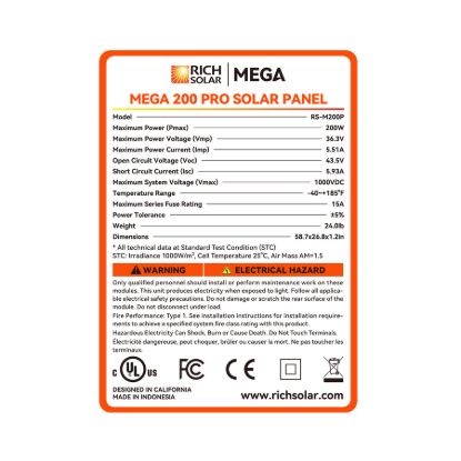 RICH SOLAR MEGA 200 - PRO 200W 24V - RSM200P
