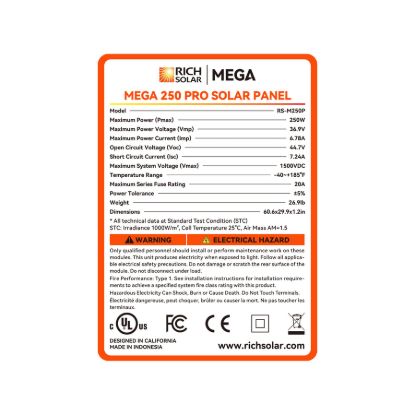RICH SOLAR MEGA 250 PRO - 250W 24V - RSM250P