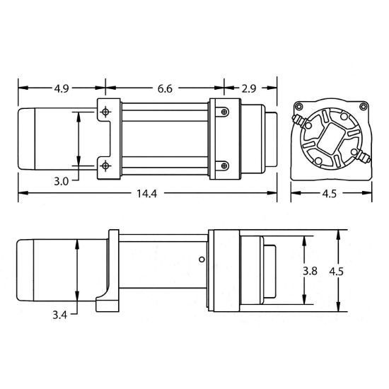 SUPERWINCH 4500 LBS.  12V DC  15/64 IN. X 50 F - 1145260