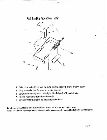 RACK'EM MFG TRIM LINE RACK 3/5 LB.SPL - RA9