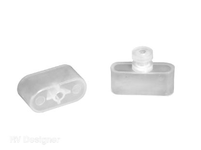 RV DESIGNER 2PK MINI BLIND RAIL ENDS - A300