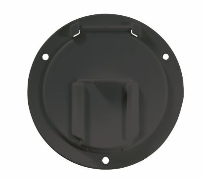 RV DESIGNER LOW PROFILE CABLE HATCH  ROUND  BLA - B133