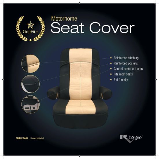 RV DESIGNER SEAT COVER-GRIPFIT+ SINGLE PK - C893