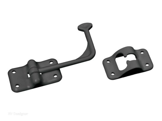 RV DESIGNER DOOR HOLDER PLASTIC BLACK - E278