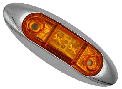 RV DESIGNER AMBER OBLONG W/ CHROME BEZEL LED MA - L931