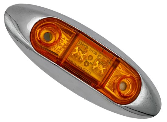 RV DESIGNER AMBER OBLONG W/ CHROME BEZEL LED MA - L931