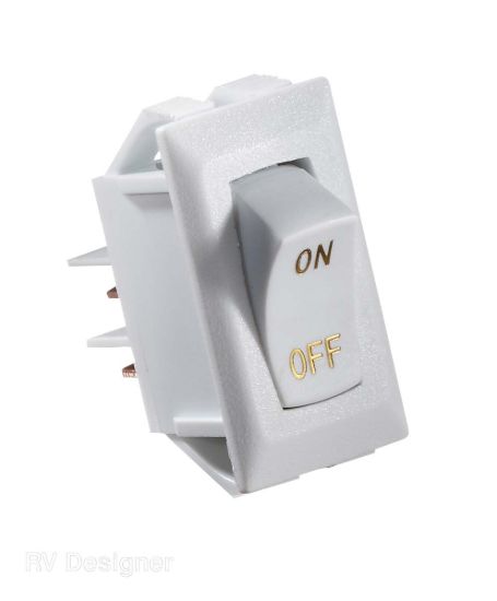RV DESIGNER 10A WHITE ROCKER SWITCH W - S265
