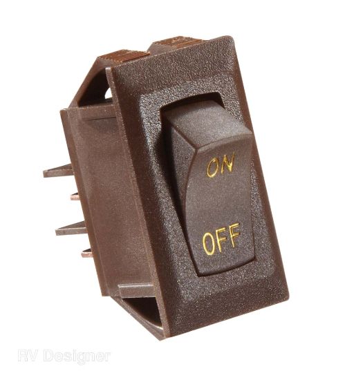 RV DESIGNER 10A BROWN ROCKER SWITCH W - S273