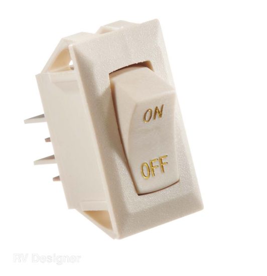RV DESIGNER 10A IVORY ROCKER SWITCH W - S279