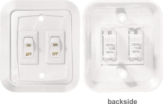RV DESIGNER WALLPLATESWITCH WHITE DOUBLE 3 - S657