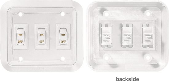 RV DESIGNER WALLPLATESWITCH WHITE TRIPLE 3 - S661