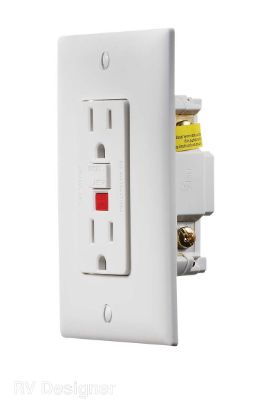 RV DESIGNER DUAL GFCI OUTLET-WHT - S801