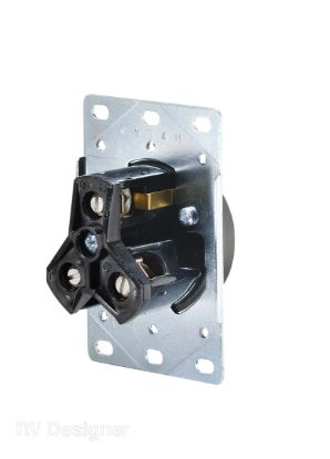 RV DESIGNER 30 AMP FLUSH RECEPTACLE - S971