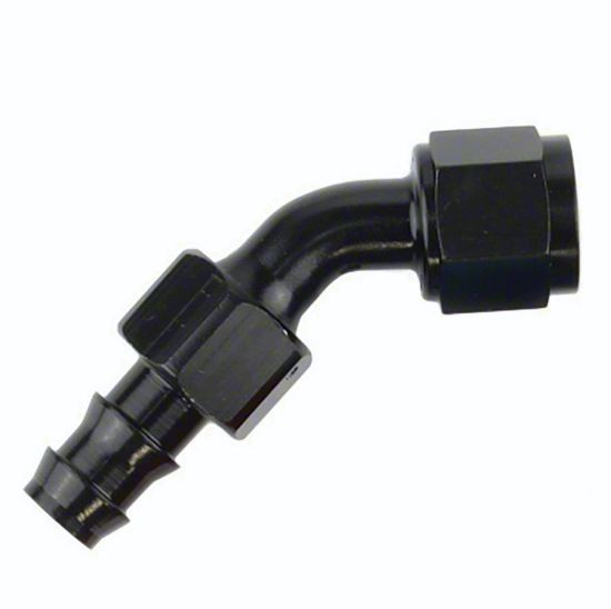 SPEEDFX -4AN X 45  BLK PUSH-ON HOSE END - 520445BK