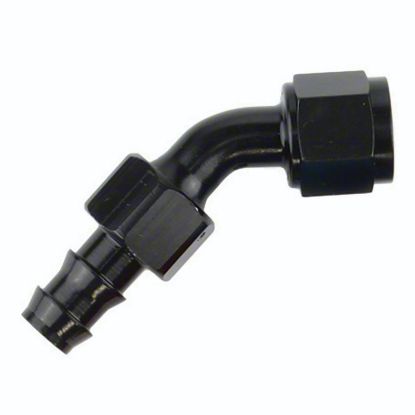SPEEDFX -8AN X 45  BLK PUSH-ON HOSE END - 520845BK