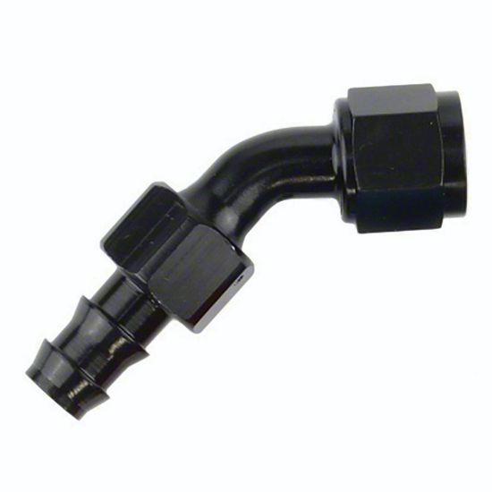 SPEEDFX -8AN X 45  BLK PUSH-ON HOSE END - 520845BK