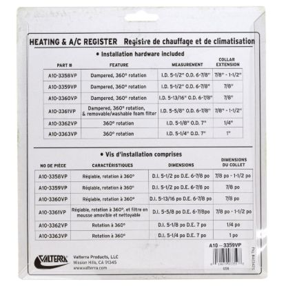 VALTERRA LLC A/C CEILING REG 5' WHITE - A103358VP