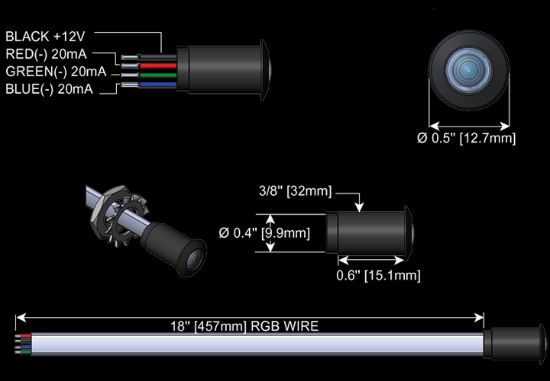 SHADOW-CASTE RGB ROUND ACCENT LIGHT - 0.4IN - ALRGB04AB