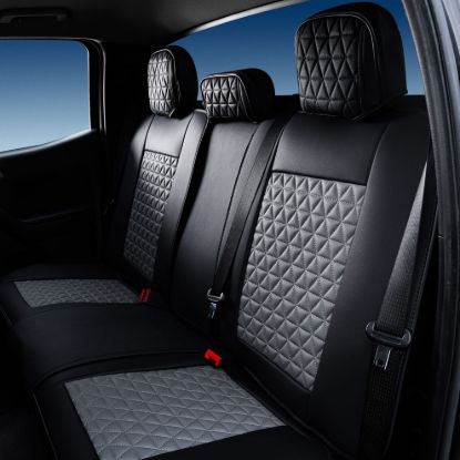 SEAT CVR SOL BUNDLE 5 FULL  FRNT & REAR BLK/GRY - 05SBG
