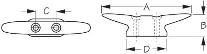 SEA DOG BRASS CLOSED BASE CLEAT 3' - 042103