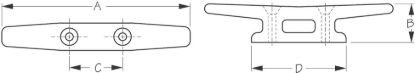 SEA DOG NYLON OPEN BASE CLEAT BLACK 4' - 043040