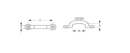 SEA DOG STAINLESS TIE DOWN EYE STRAP - 1-1/ - 081261