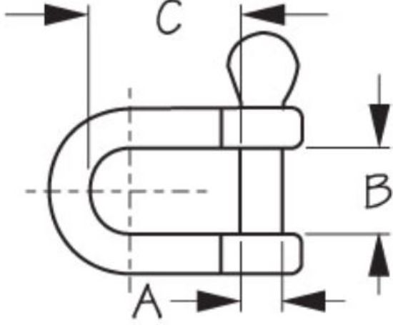 SEA DOG STAINLESS CAST 316 D SHACKLE - - 1470061