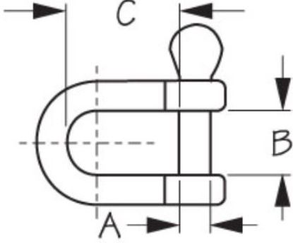 SEA DOG STAINLESS CAST 316 D SHACKLE - - 1470101