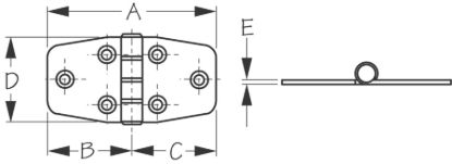 SEA DOG SS DOOR HINGE 1-1/2' X 2-7/8' - 2015301